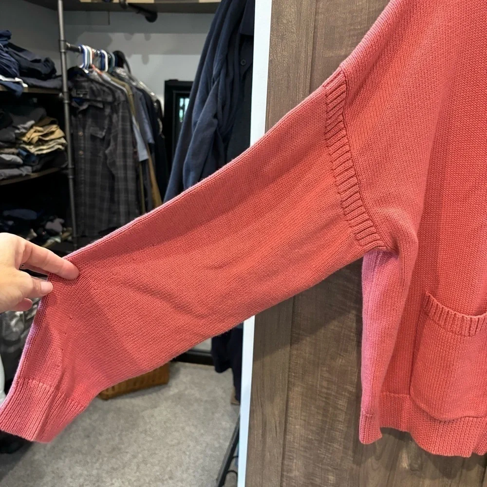J.Crew X‎ Cotton Cashmere Patch Pocket Mock-neck Sweater Pink